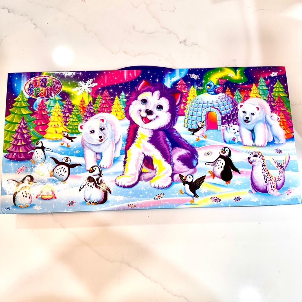 Lisa Frank Art Case Rainbow Animals Coloring Kit On‎ The Go Travel Case 17 x 8.5